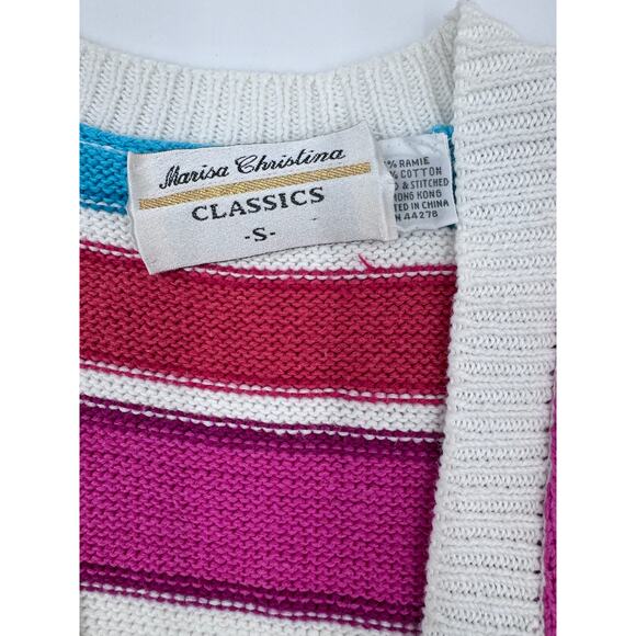 Marisa Christina Classics Colorful Knitted Palm Tree Button Down Vest - Picture 3 of 4